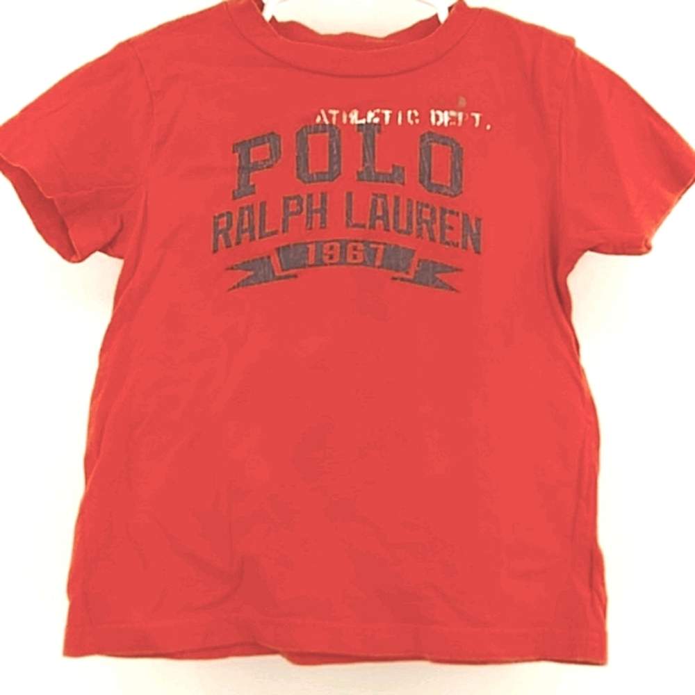 Polo Ralph Lauren T-Shirt Kid's 3 / 3T Red Brand Spellout Front Graphic